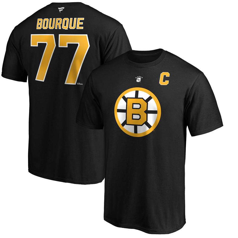 Ray Bourque Boston Bruins Fanatics Branded Authentic Stack Retired Player Name & Number T-Shirt - Black