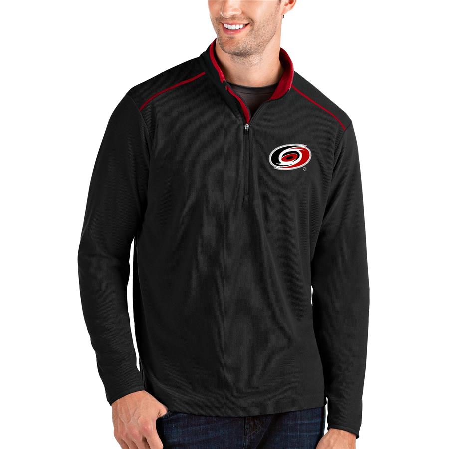 Carolina Hurricanes Antigua Glacier Quarter-Zip Pullover Jacket - Black