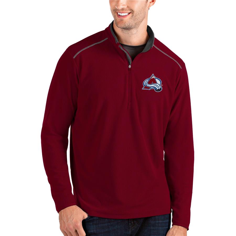 Colorado Avalanche Antigua Glacier Quarter-Zip Pullover Jacket - Burgundy