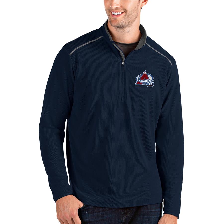 Colorado Avalanche Antigua Glacier Quarter-Zip Pullover Jacket - Navy
