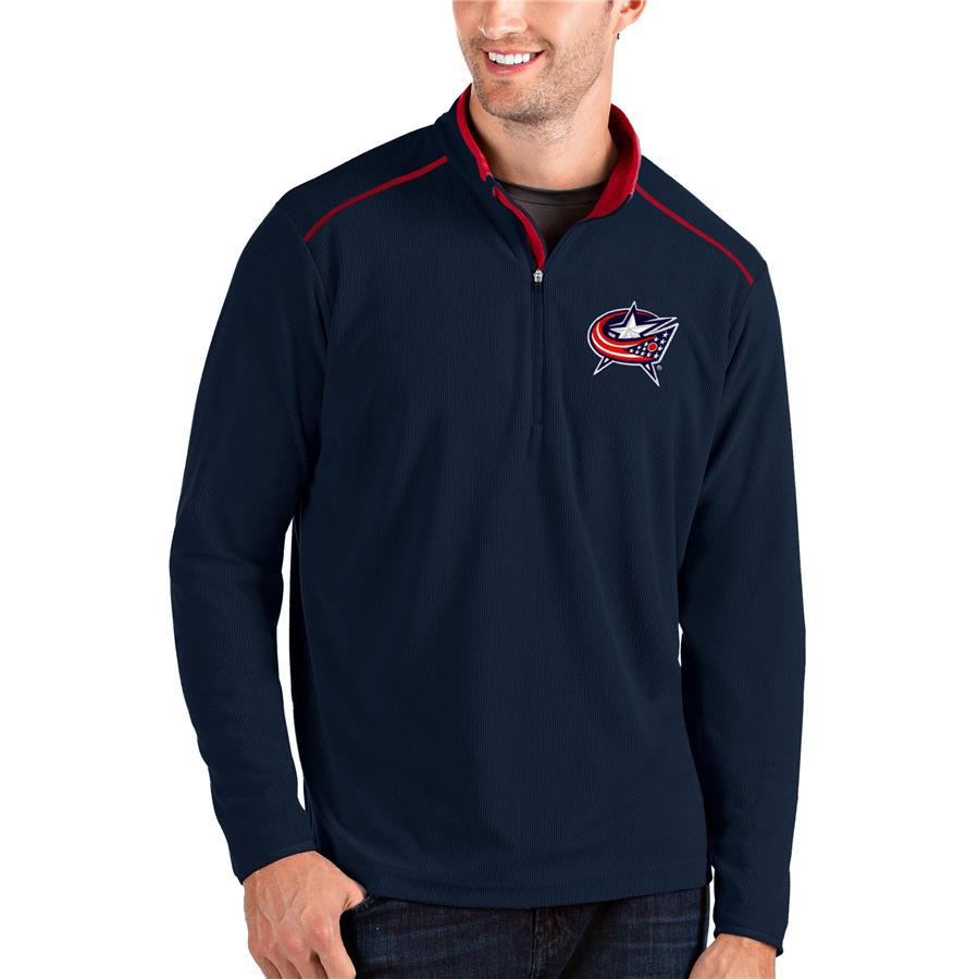 Columbus Blue Jackets Antigua Glacier Quarter-Zip Pullover Jacket - Navy