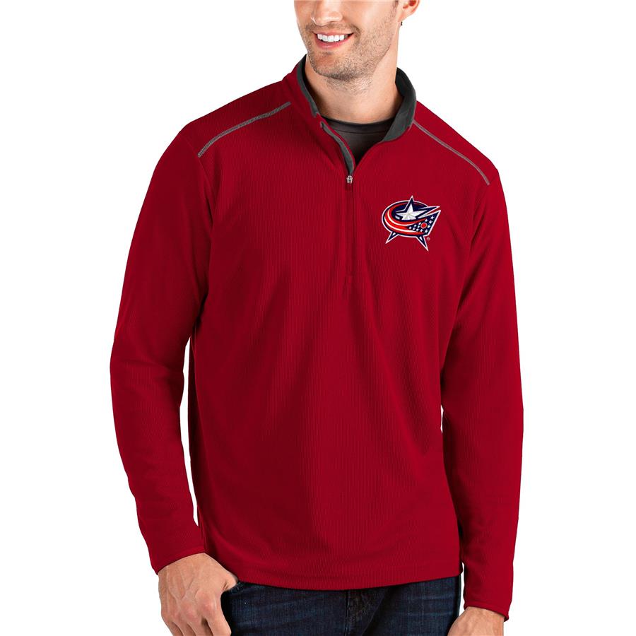 Columbus Blue Jackets Antigua Glacier Quarter-Zip Pullover Jacket - Red