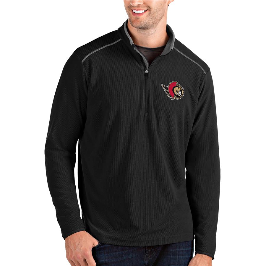Ottawa Senators Antigua Glacier Quarter-Zip Pullover Jacket - Black