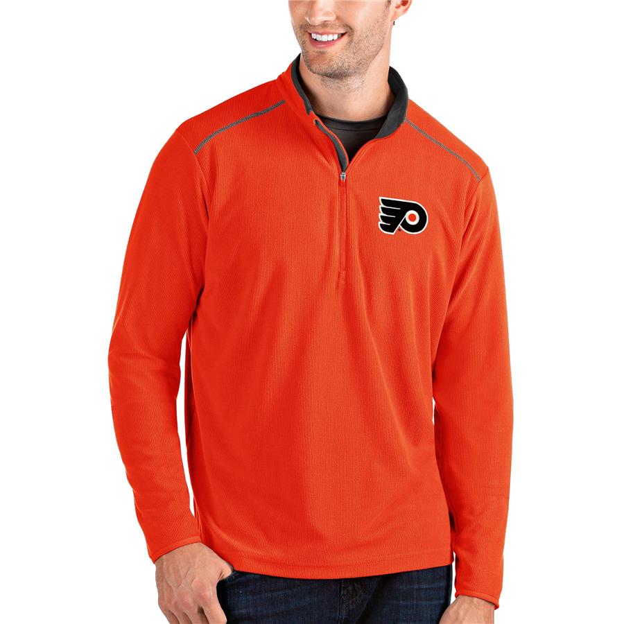 Philadelphia Flyers Antigua Glacier Quarter-Zip Pullover Jacket - Orange