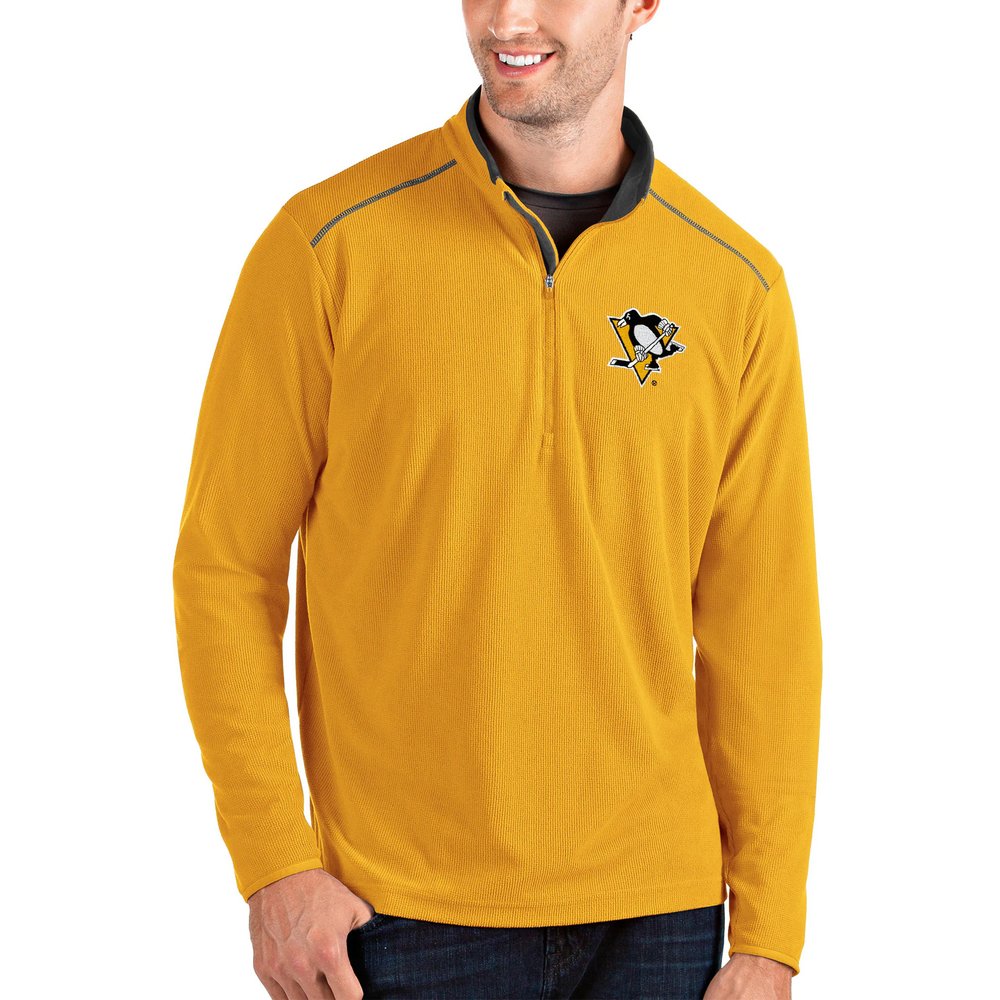 Pittsburgh Penguins Antigua Glacier Quarter-Zip Pullover Jacket - Gold