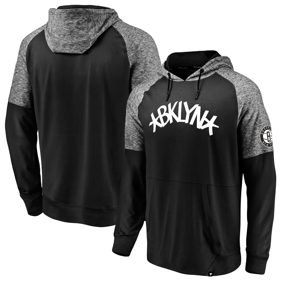 Brooklyn Nets Fanatics Branded Made To Move Space Dye Raglan Pullover Hoodie - Black