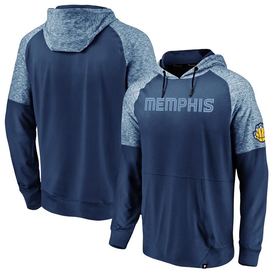 Memphis Grizzlies Fanatics Branded Made To Move Space Dye Raglan Pullover Hoodie - Navy