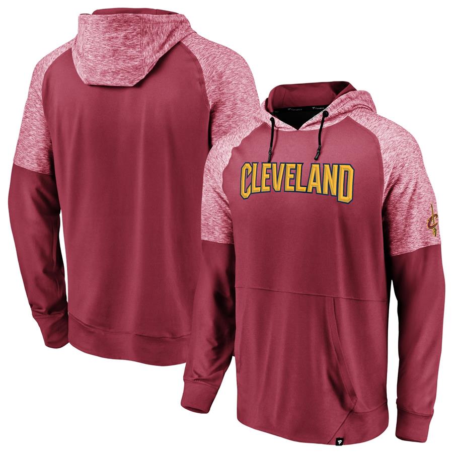 Cleveland Cavaliers Fanatics Branded Made To Move Space Dye Raglan Pullover Hoodie - Wine