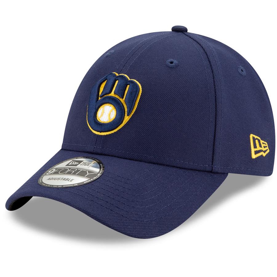 Milwaukee Brewers New Era Game The League 9FORTY Adjustable Hat - Navy