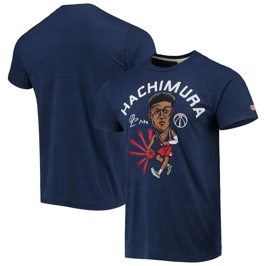 Rui Hachimura Washington Wizards Player Graphic Tri-Blend T-Shirt - Heathered Navy