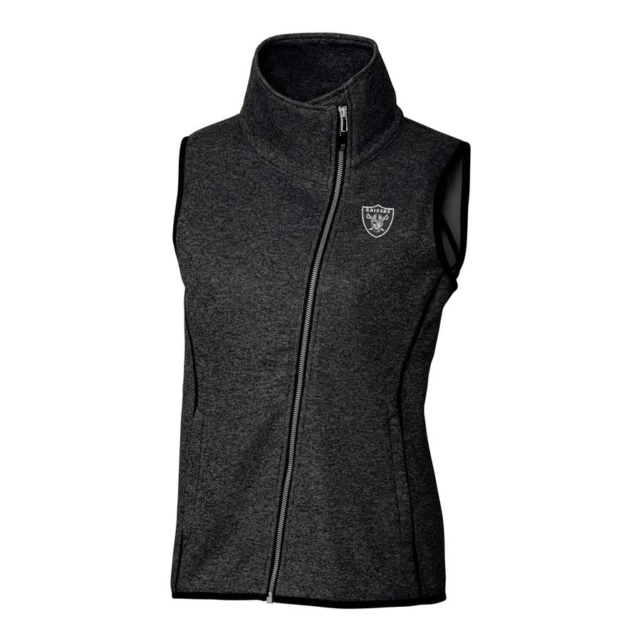 Las Vegas Raiders Cutter & Buck Women's Mainsail Full-Zip Vest - Black