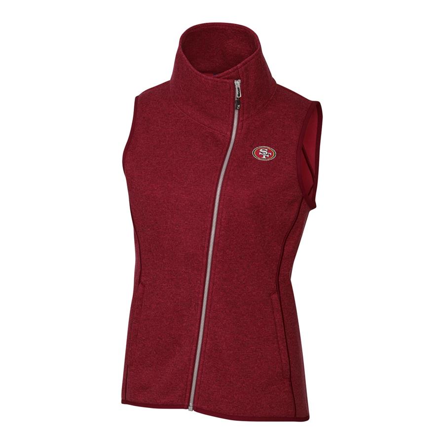 San Francisco 49ers Cutter & Buck Women's Mainsail Full-Zip Vest - Red