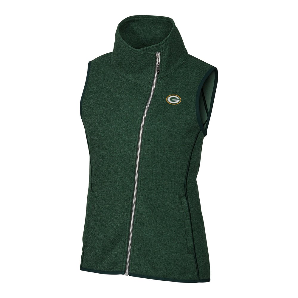 Green Bay Packers Cutter & Buck Women's Mainsail Full-Zip Vest - Green