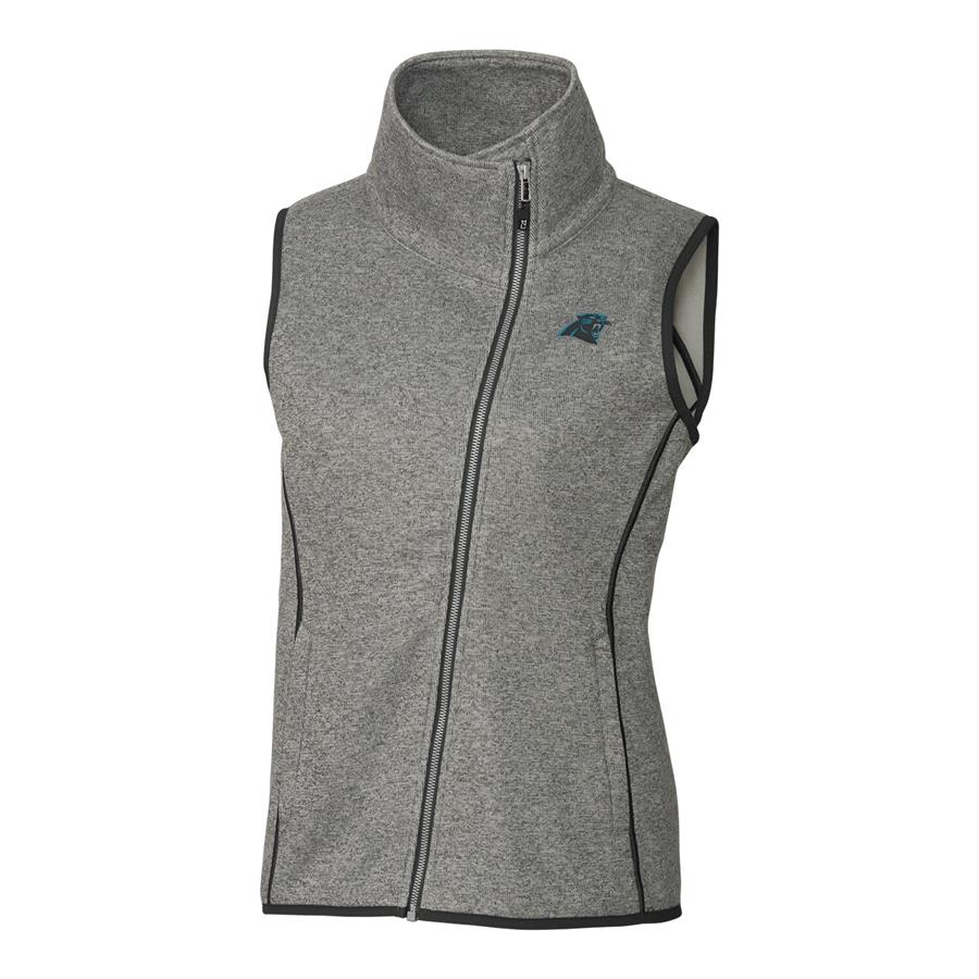 Carolina Panthers Cutter & Buck Women's Mainsail Full-Zip Vest - Gray
