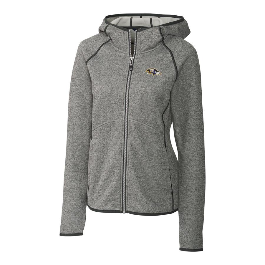 Baltimore Ravens Cutter & Buck Women's Mainsail Full-Zip Jacket - Gray