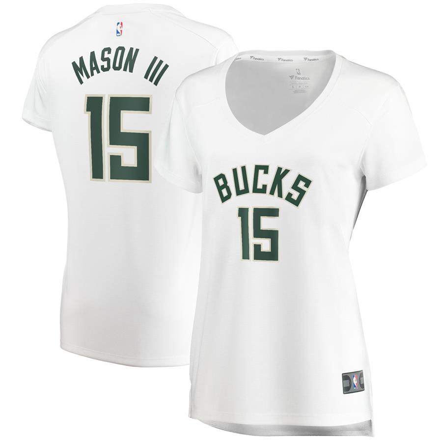 Frank Mason III Milwaukee Bucks Fanatics Branded Women's Fast Break Player Jersey - Association Edition - White