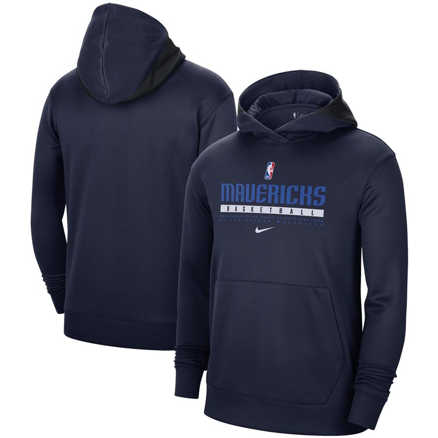 Dallas Mavericks Nike Spotlight On Court Practice Performance Pullover Hoodie - Navy