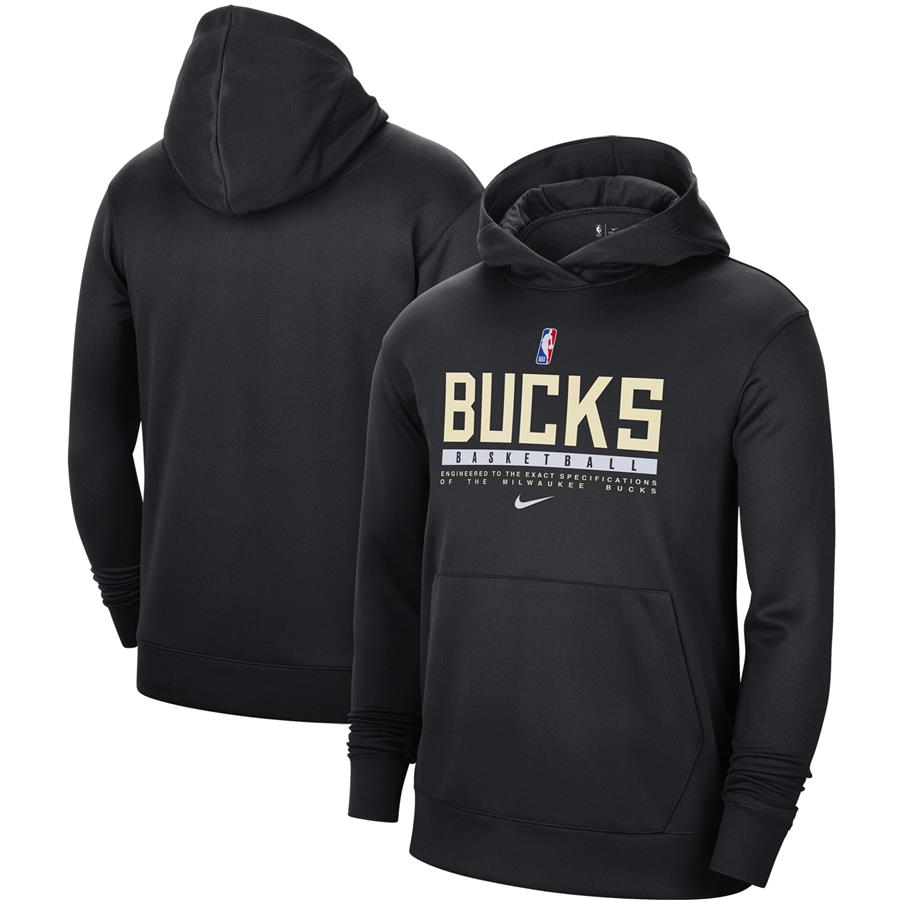 Milwaukee Bucks Nike Spotlight On Court Practice Performance Pullover Hoodie - Black