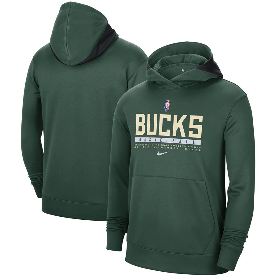 Milwaukee Bucks Nike Spotlight On Court Practice Performance Pullover Hoodie - Green