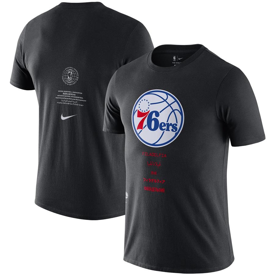 Philadelphia 76ers Nike Courtside Global Exploration T-Shirt - Black