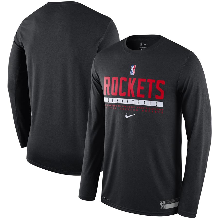 Houston Rockets Nike Essential Practice Legend Performance Long Sleeve T-Shirt - Black
