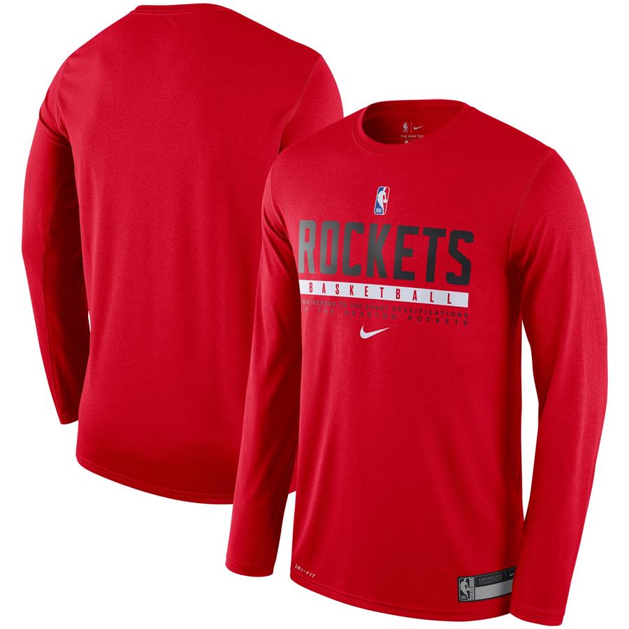 Houston Rockets Nike Essential Practice Legend Performance Long Sleeve T-Shirt - Red