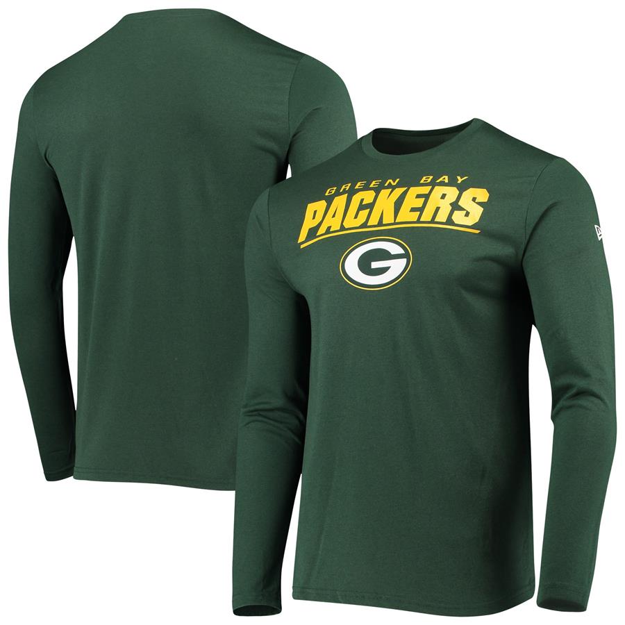 Green Bay Packers New Era Combine Authentic Stated Poly Long Sleeve T-Shirt - Green