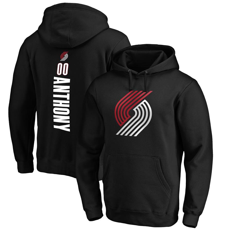 Carmelo Anthony Portland Trail Blazers Fanatics Branded Playmaker Name & Number Pullover Hoodie - Black