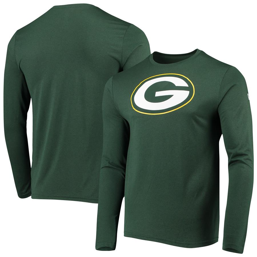 Green Bay Packers New Era Combine Authentic Stadium Logo Long Sleeve T-Shirt - Green