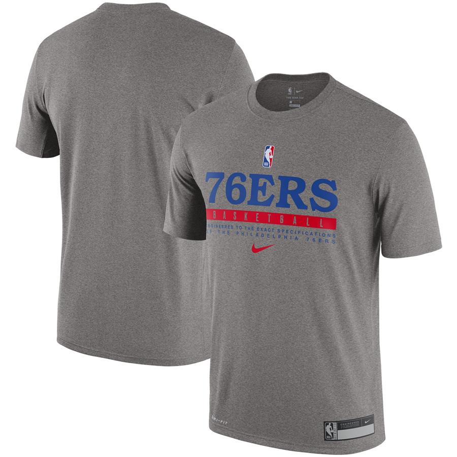 Philadelphia 76ers Nike Legend Practice Performance T-Shirt - Heathered Charcoal