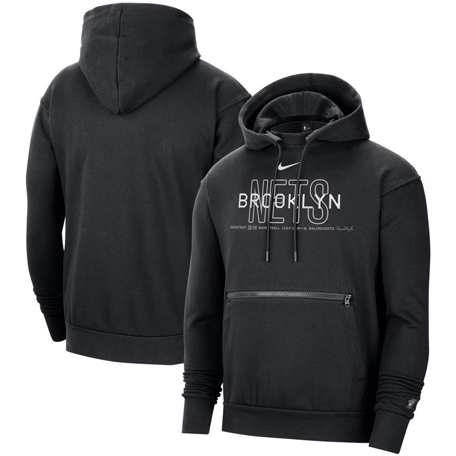 Brooklyn Nets Nike Courtside Global Exploration Pullover Hoodie - Black