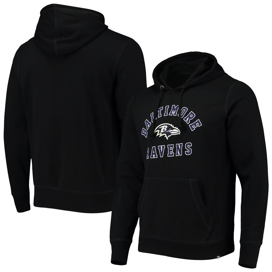 Baltimore Ravens '47 Varsity Arch Headline Pullover Hoodie - Black