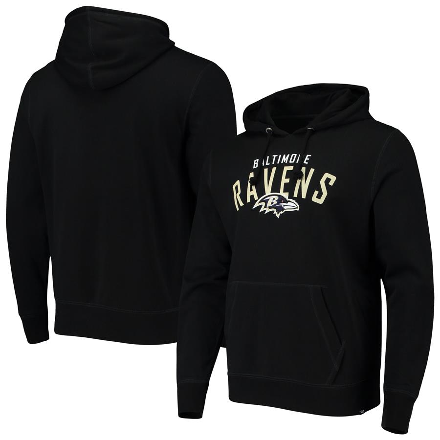 Baltimore Ravens '47 Outrush Headline Pullover Hoodie - Black