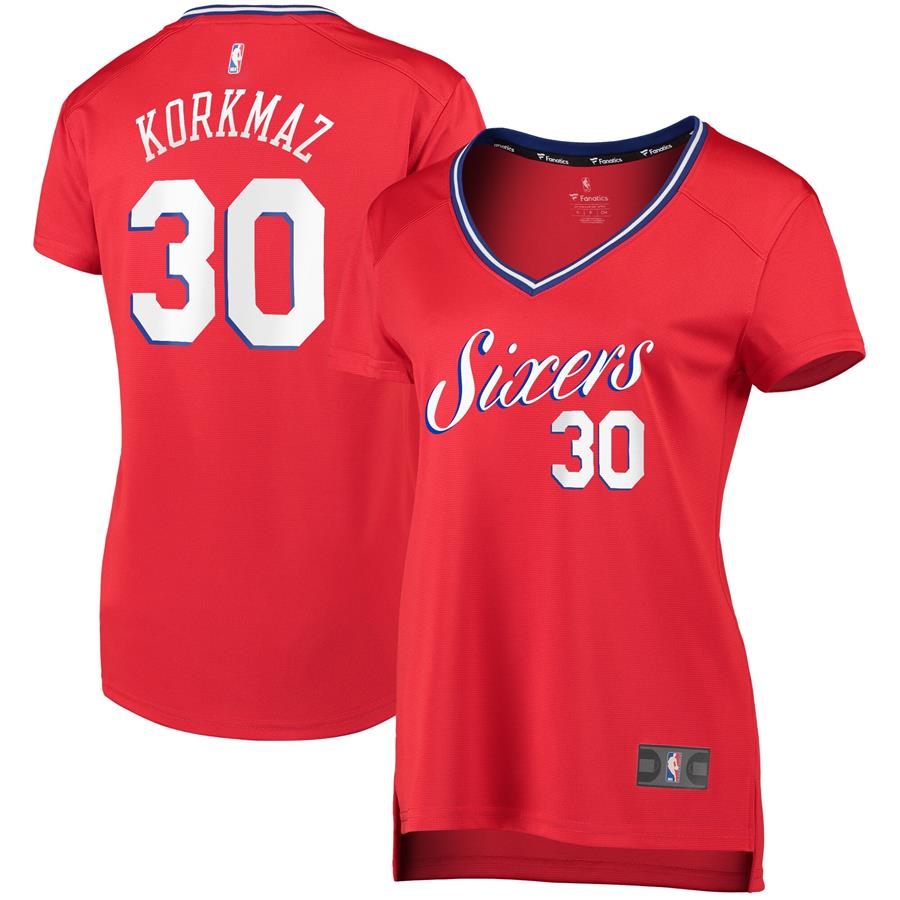 Furkan Korkmaz Philadelphia 76ers Fanatics Branded Women's Fast Break Player Jersey - Statement Edition - Red