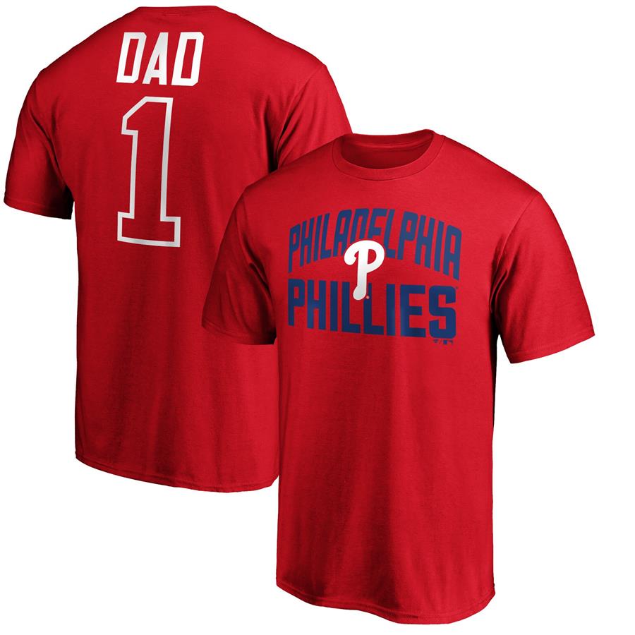 Philadelphia Phillies Fanatics Branded #1 Dad T-Shirt - Red