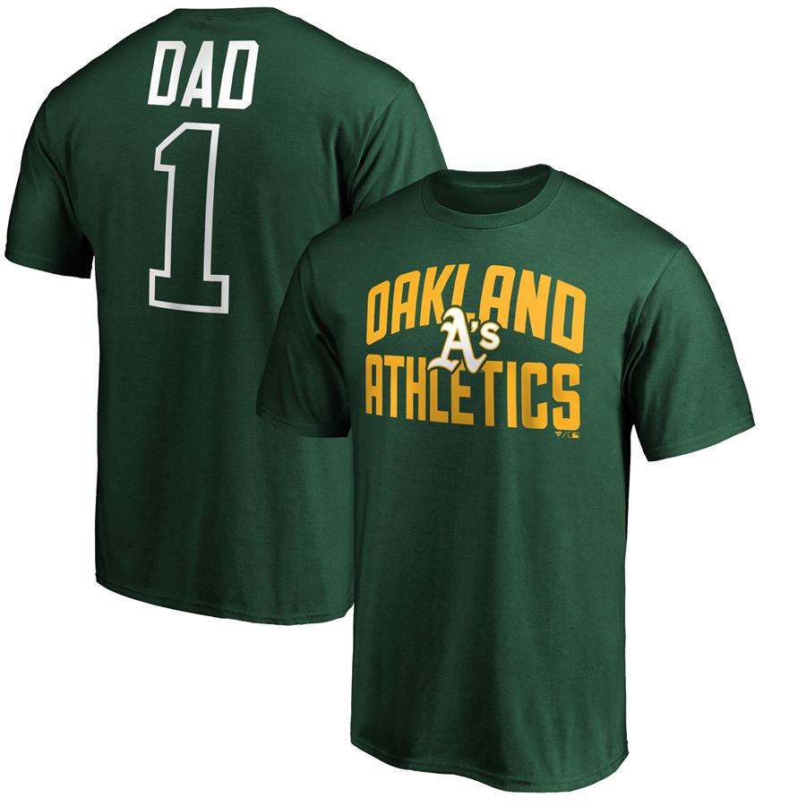Oakland Athletics Fanatics Branded #1 Dad T-Shirt - Green