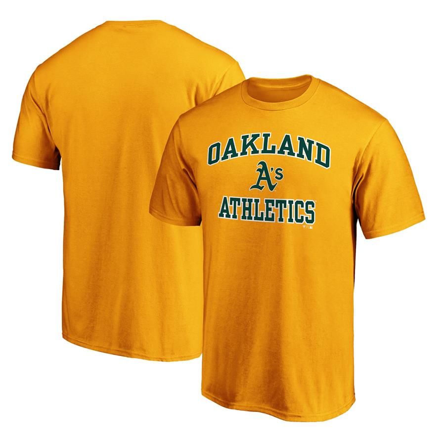Oakland Athletics Fanatics Branded Heart & Soul T-Shirt - Gold