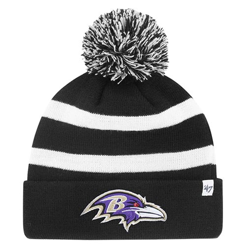 Baltimore Ravens '47 Breakaway Cuffed Knit Hat with Pom - Black
