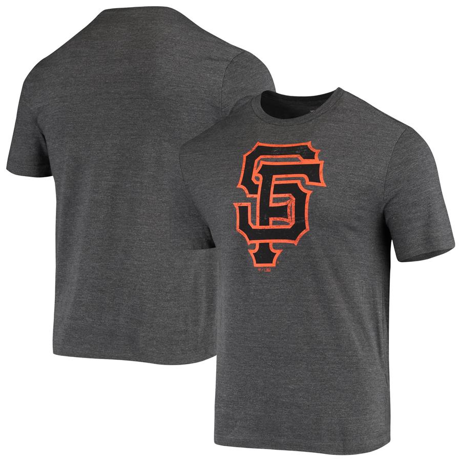 San Francisco Giants Fanatics Branded Weathered Official Logo Tri-Blend T-Shirt - Charcoal