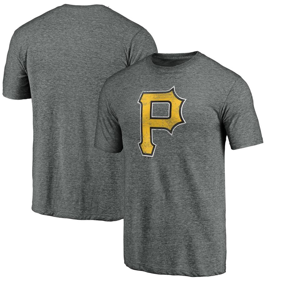 Pittsburgh Pirates Fanatics Branded Weathered Official Logo Tri-Blend T-Shirt - Charcoal