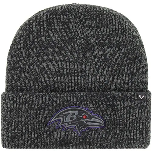 Baltimore Ravens '47 Brain Freeze Tonal Cuffed Knit Hat - Black