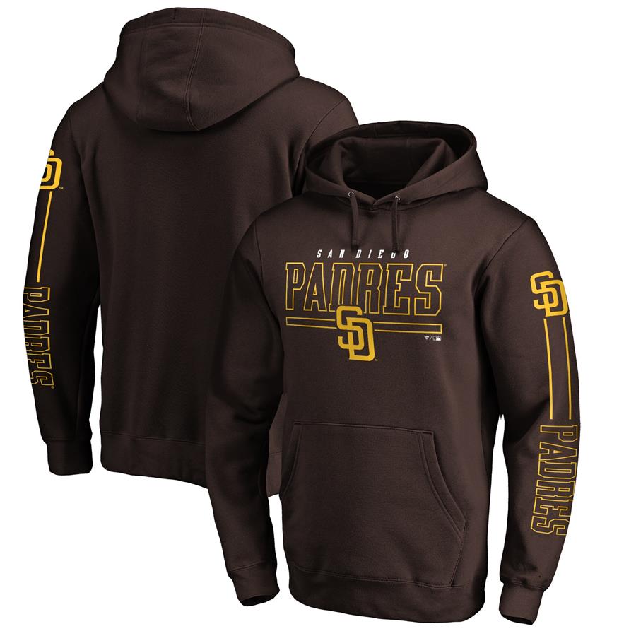 San Diego Padres Fanatics Branded Team Front Line Pullover Hoodie - Brown