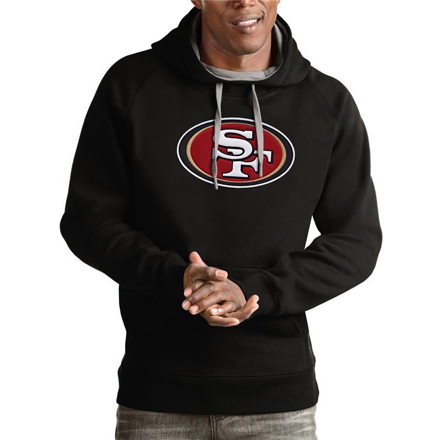 San Francisco 49ers Antigua Victory Pullover Hoodie - Black