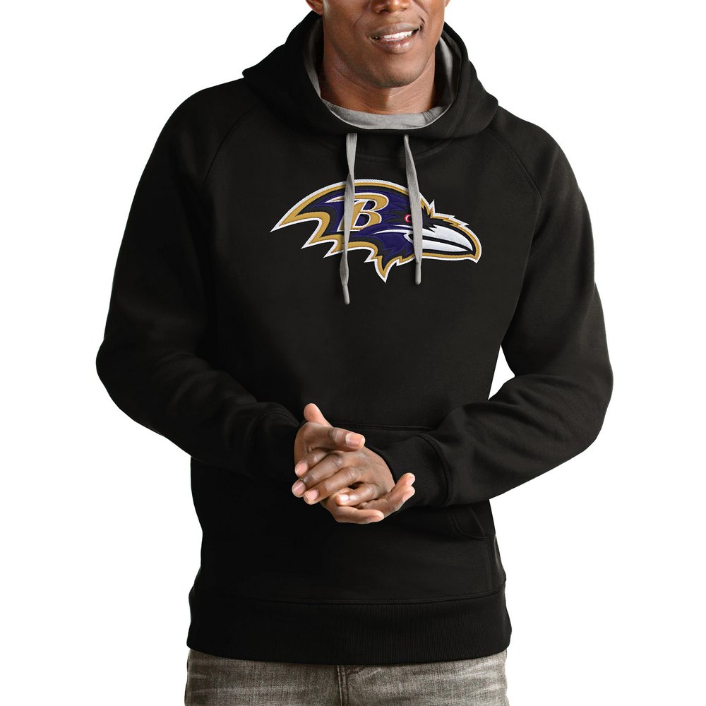Baltimore Ravens Antigua Victory Pullover Hoodie - Black