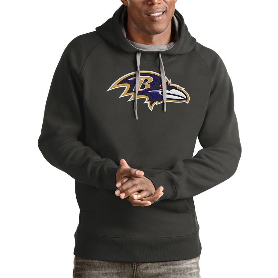 Baltimore Ravens Antigua Victory Pullover Hoodie - Charcoal