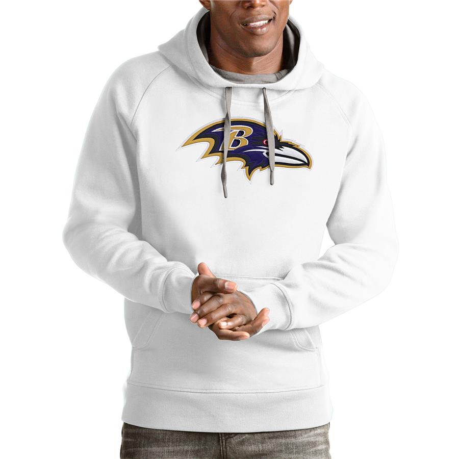 Baltimore Ravens Antigua Victory Pullover Hoodie - White