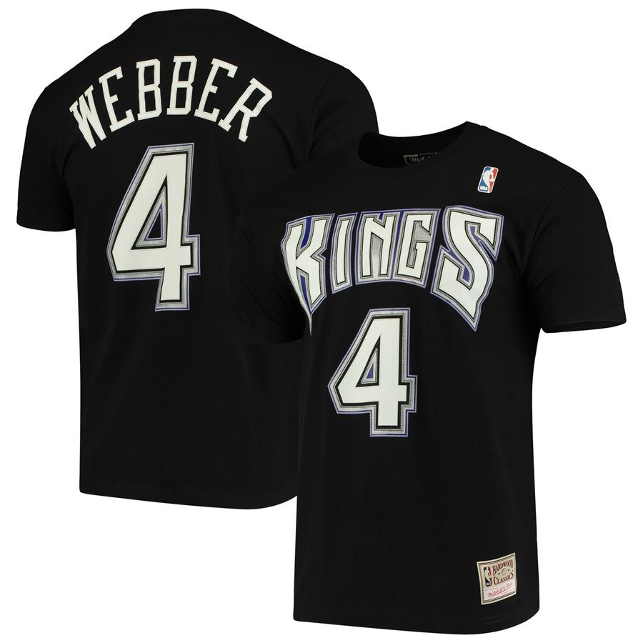 Chris Webber Sacramento Kings Mitchell & Ness Hardwood Classics Name & Number Team T-Shirt - Black