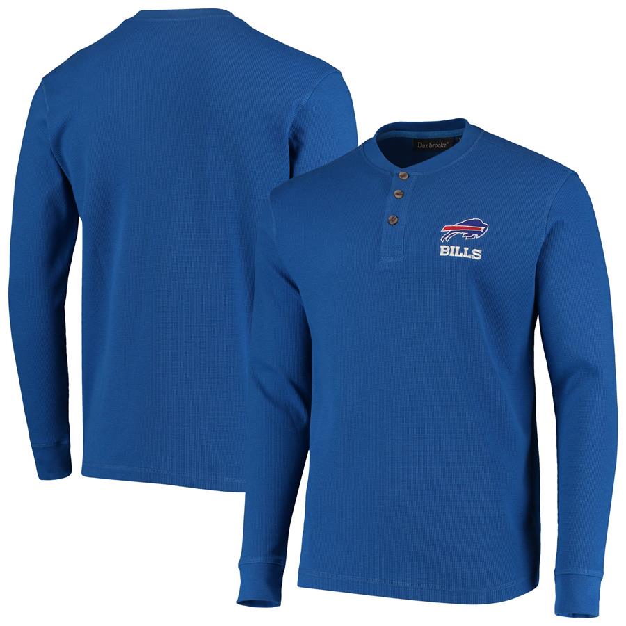 Buffalo Bills Dunbrooke Logo Maverick Thermal Henley Long Sleeve T-Shirt - Royal