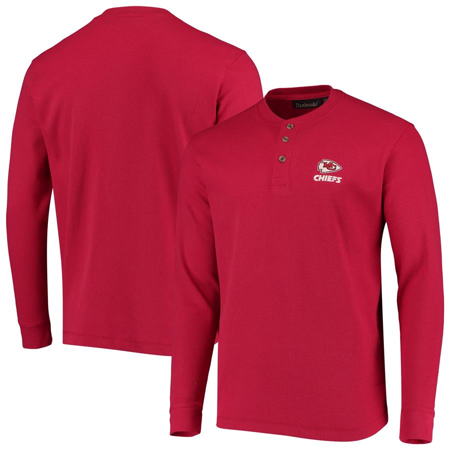 Kansas City Chiefs Dunbrooke Logo Maverick Thermal Henley Long Sleeve T-Shirt - Red