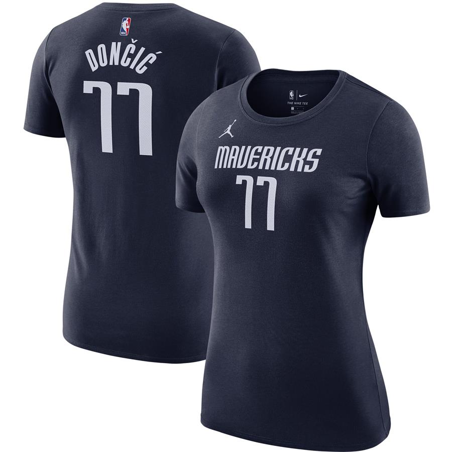 Luka Doncic Dallas Mavericks Jordan Brand Women's Statement Edition Name & Number T-Shirt - Navy